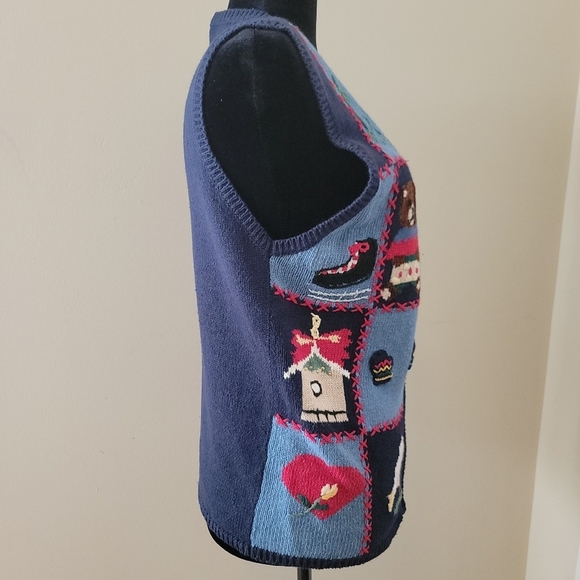 Capacity Vintage Ugly Sweater Zip Up Vest Size L - Picture 2 of 6